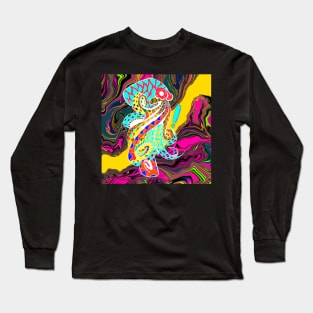 color octopus in mexican kawaii patterns in totonac ocean of joy art Long Sleeve T-Shirt